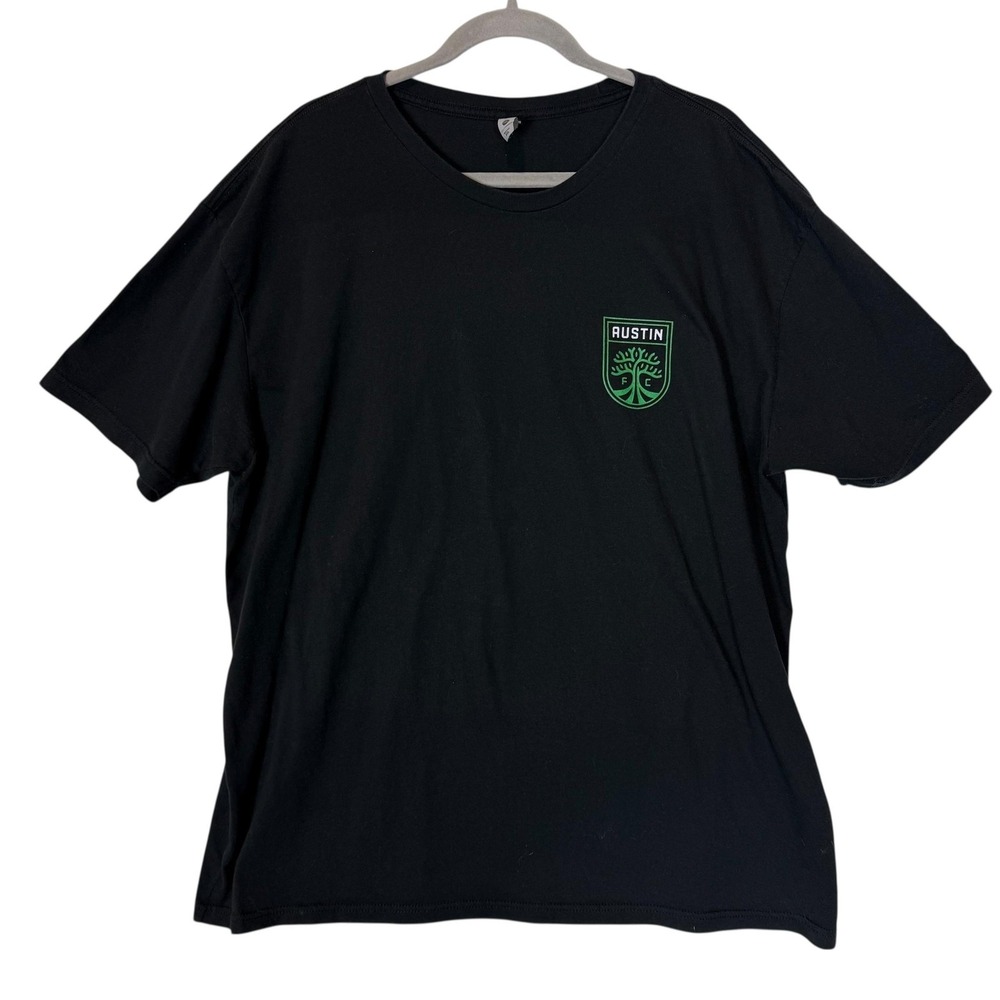 Austin FC Shirt Mens 2XL Black MLS Soccer Next Level Crest Logo Short Sleeve Tee